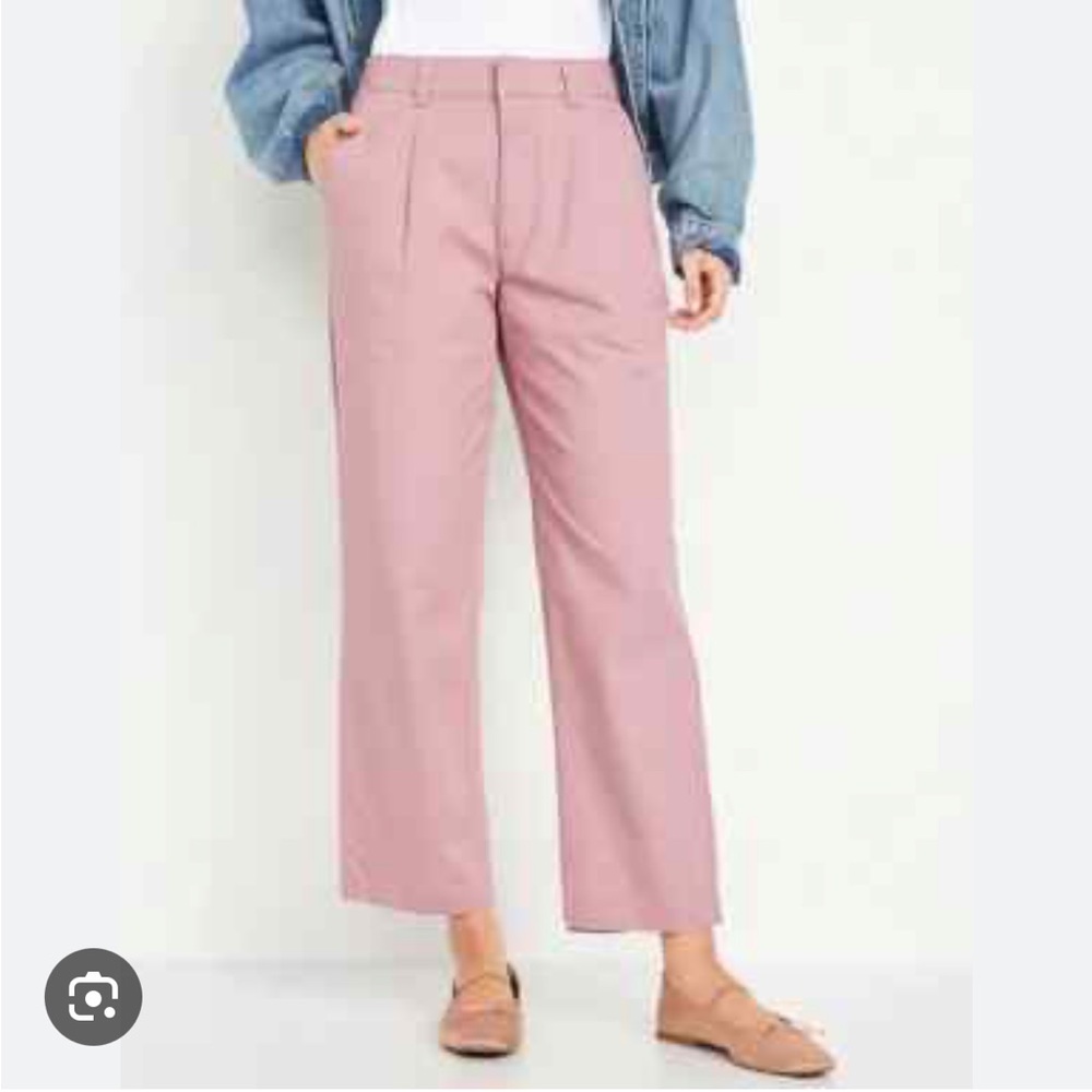 Old Navy Black High-Rise Boyfriend Pleated Chino ankle pant NWT
